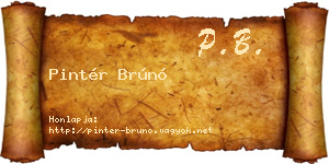 Pintér Brúnó névjegykártya